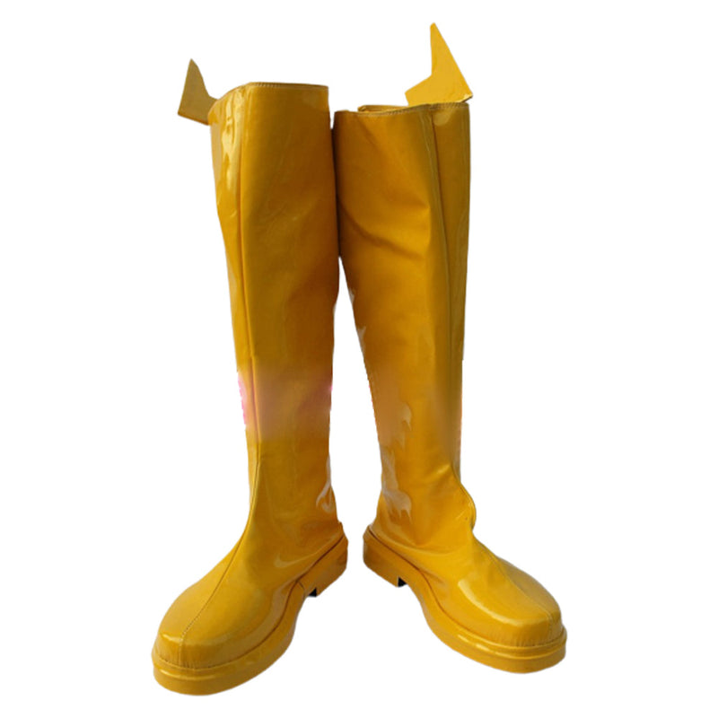 SeeCoplay Movie The Flash Barry Allen Yellow Shoes Boots for Halloween Costumes Accessory Made