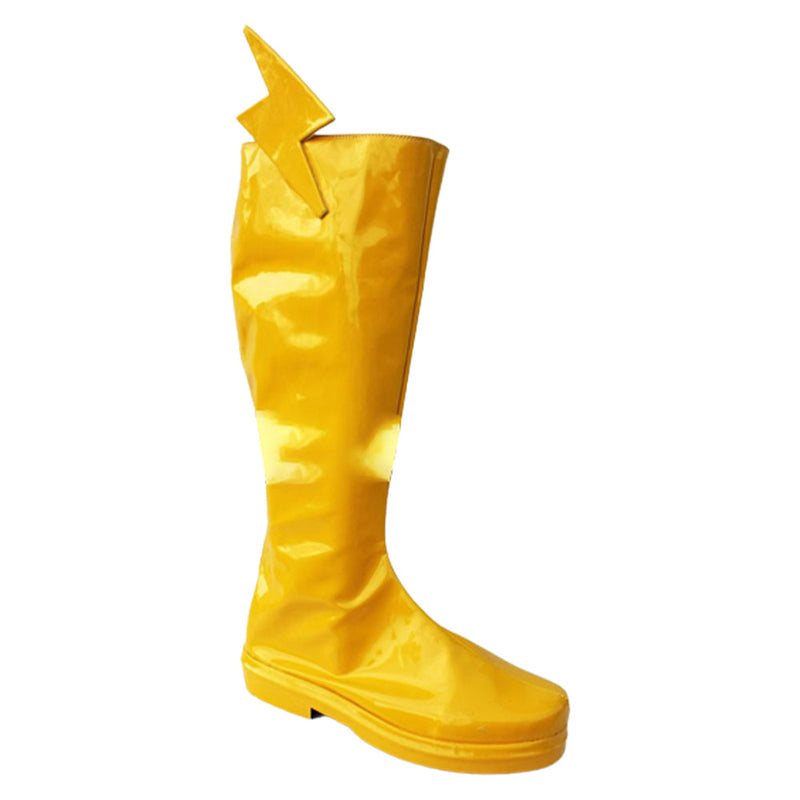 SeeCoplay Movie The Flash Barry Allen Yellow Shoes Boots for Halloween Costumes Accessory Made