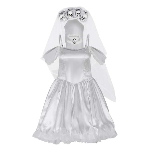 Movie Tim Burton‘s Corpse Bride Emily White Women Dress Party Halloween Cosplay Costume For Adult Female