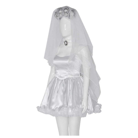 Movie Tim Burton‘s Corpse Bride Emily White Women Dress Party Halloween Cosplay Costume For Adult Female