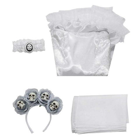 Movie Tim Burton‘s Corpse Bride Emily White Women Dress Party Halloween Cosplay Costume For Adult Female