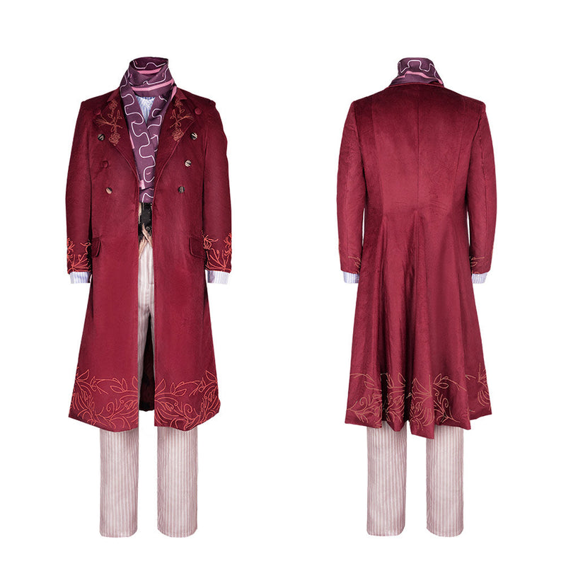 SeeCosplay Movie Wonka Costume Willy Wonka Red Coat Outfits Party Carnival Halloween Cosplay Costume