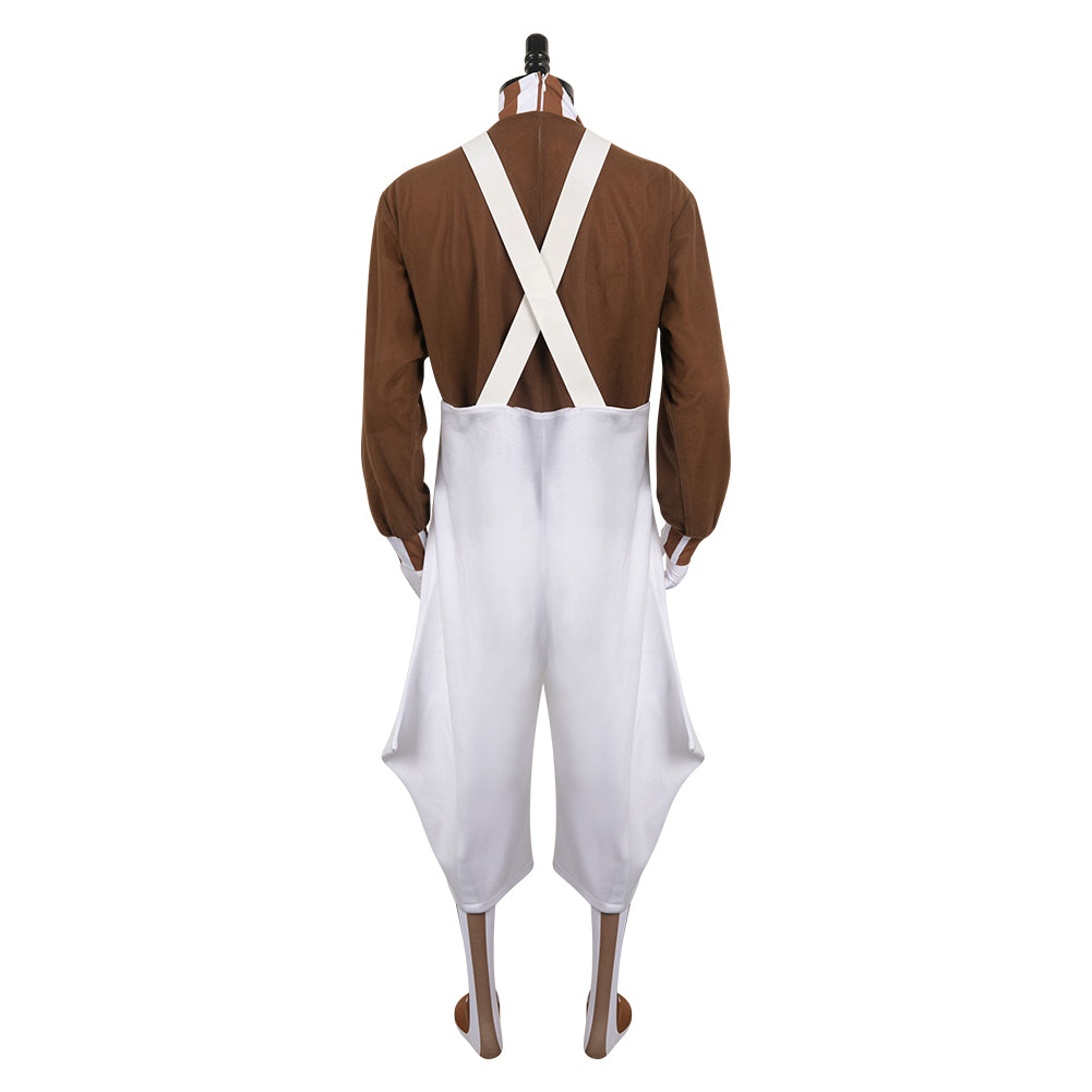 Wonka 2023 Willy Wonka And Oompa Loompa Costume White Worker Set Outfits Willy Wonka Costume