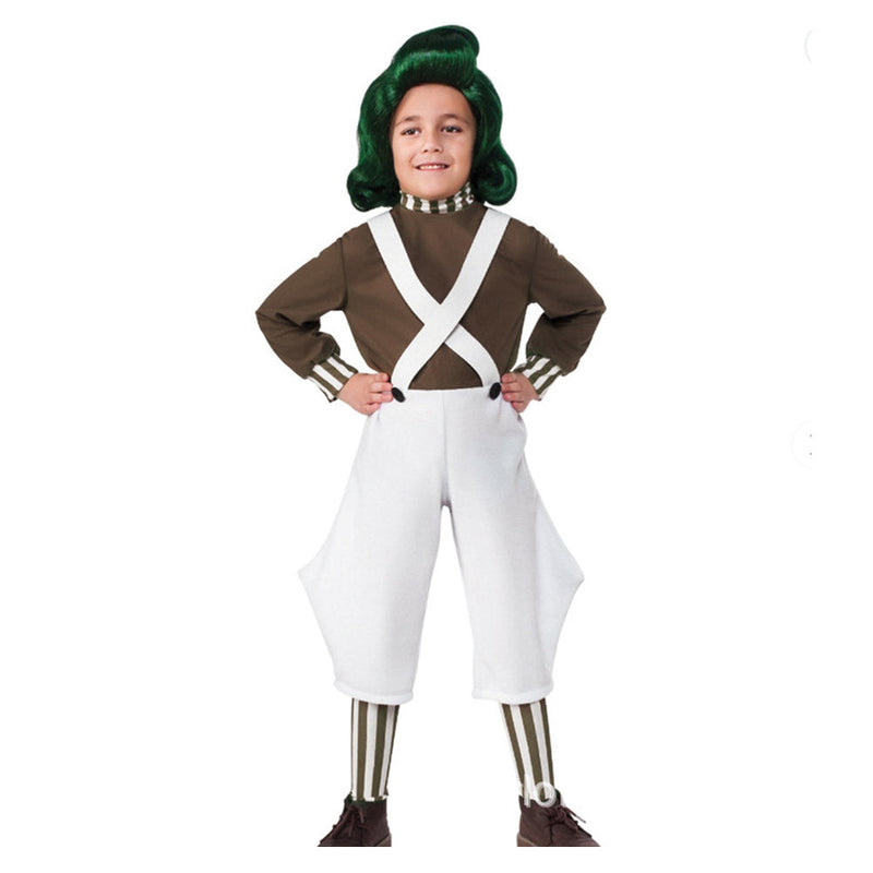 SeeCosplay Movie Wonka Costume Oompa Kids Children Outfits Halloween Party Carnival Cosplay Costume