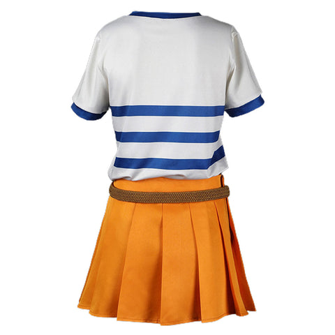 One Piece Nami Women T-shirt Skirt Party Carnival Halloween Cosplay Costume Female