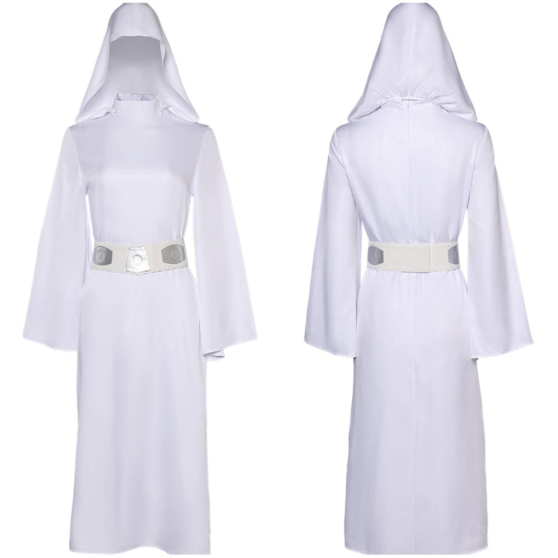 [All Sizes In Stock] The Mandalorian:Princess Leia White Dress Leia robe Carnival Halloween Costume