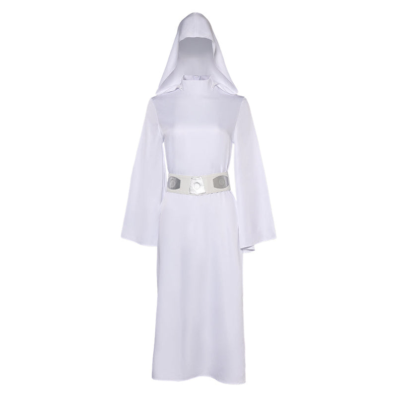 [All Sizes In Stock] The Mandalorian:Princess Leia White Dress Leia robe Carnival Halloween Costume