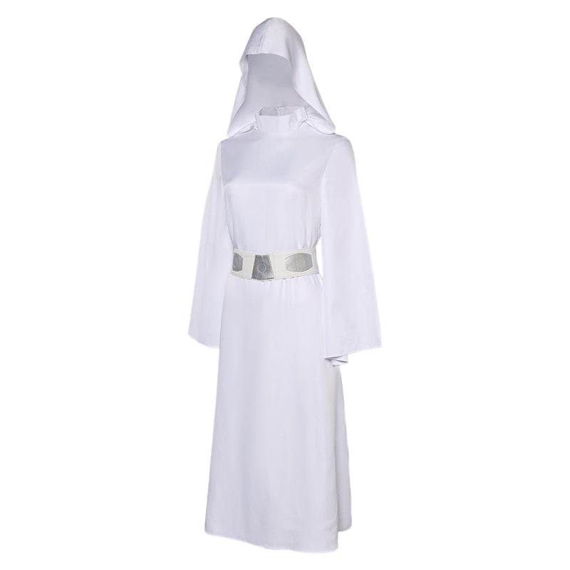 [All Sizes In Stock] The Mandalorian:Princess Leia White Dress Leia robe Carnival Halloween Costume