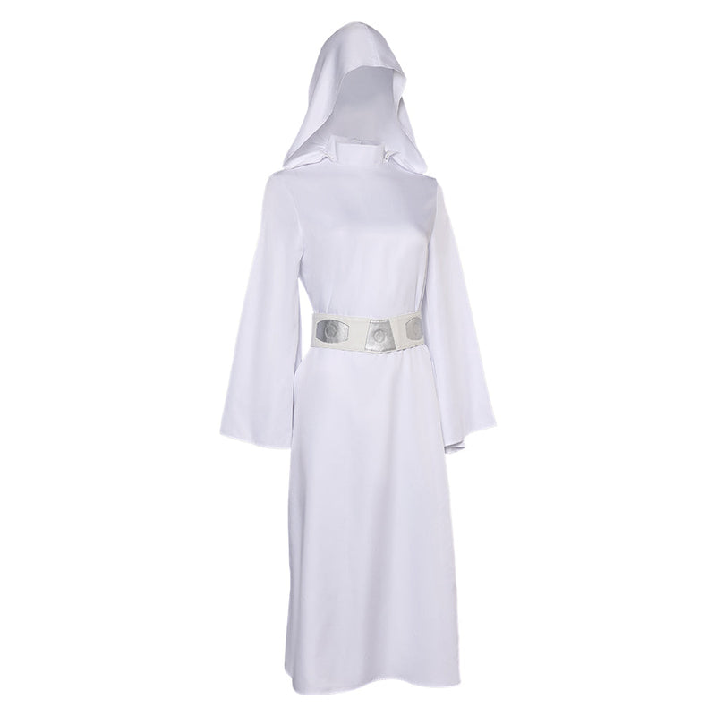 [All Sizes In Stock] The Mandalorian:Princess Leia White Dress Leia robe Carnival Halloween Costume