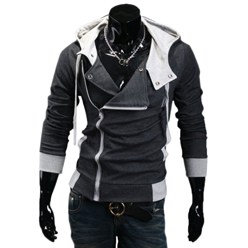 SeeCosplay Men Zipper Cardigan Hoodies Sweatshirts Slim Tracksuit Jacket