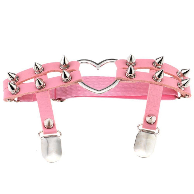 Spiked Heart Garter Belt