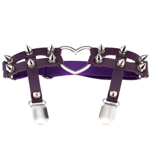 Spiked Heart Garter Belt