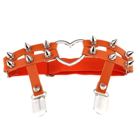 Spiked Heart Garter Belt