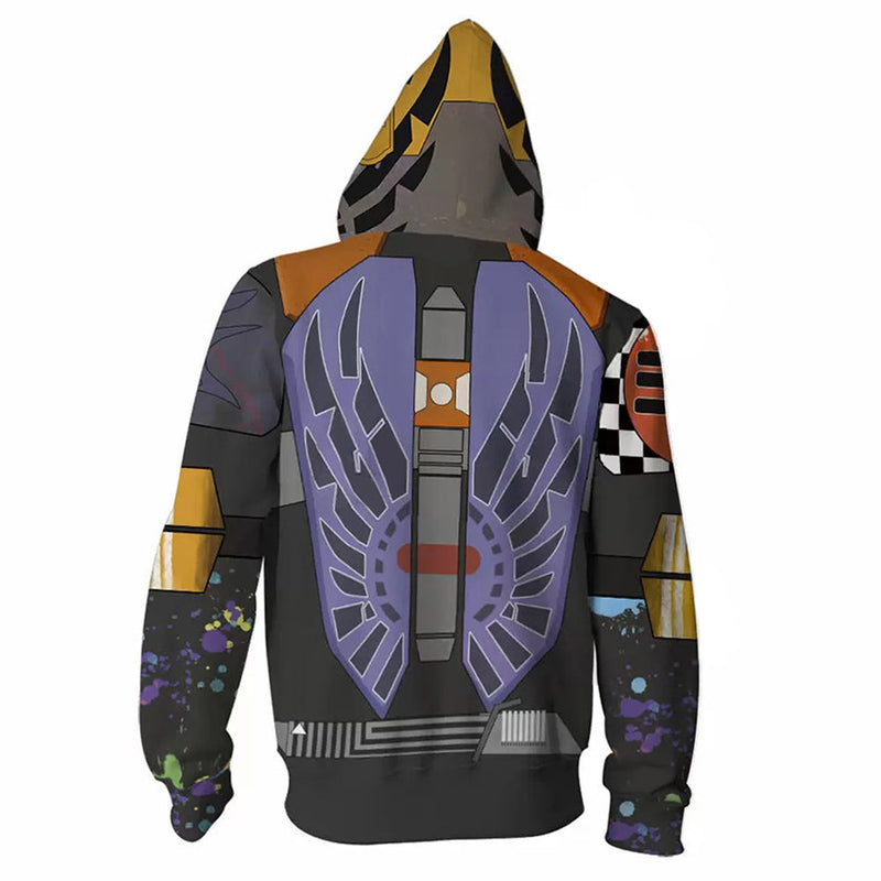 [All Sizes In Stock] Sabine Wren Zip Up Hoodie 3D Printed Hooded Sweatshirt Men Women Casual Jacket Coat