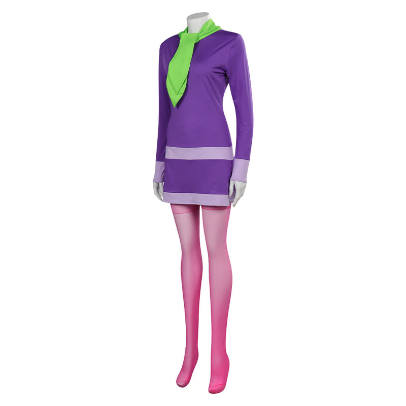 SCOOBY-DOO Daphne Blake Female  Adult Purple Dress Roleplay Party Carnival Halloween Cosplay Costume