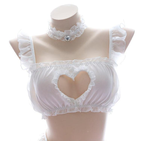 Sexy Hollow Heart Laced Lolita Lingerie [2 Colors] #JU2354