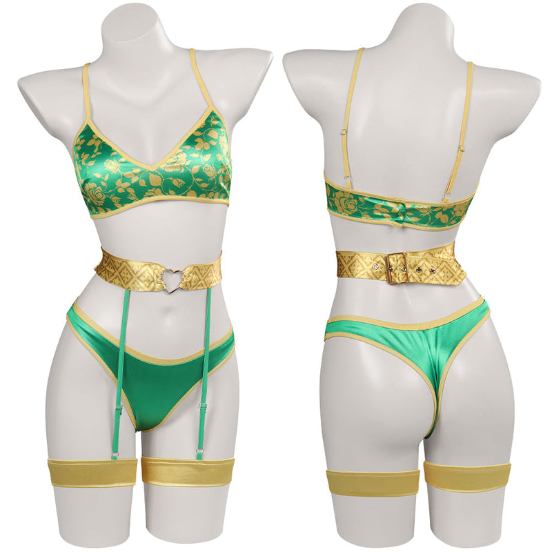 Shrek Fiona Lingerie for Women Green Sexy Bra Belt Party Carnival Halloween Cosplay Costume Female