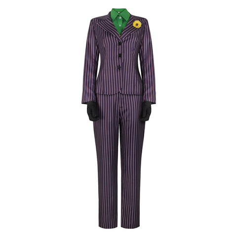 SeeCospaly The Joker Movie Women Purple Striped Uniform Halloween for Carnival Cosplay Costume