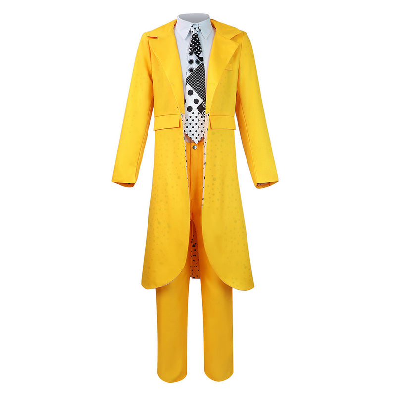 The Mask Jim Carrey Yellow Suit Cosplay Costume Men Uniform Outfits Halloween Carnival Costume