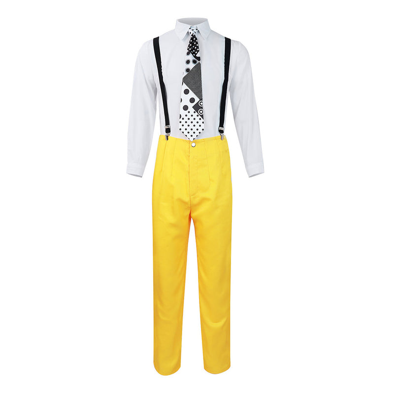 The Mask Jim Carrey Yellow Suit Cosplay Costume Men Uniform Outfits Halloween Carnival Costume