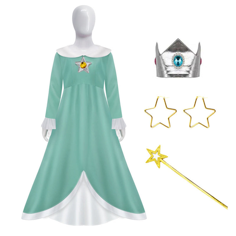 [All Sizes In Stock] Super Mario:Costume Peach Princess Outfits Halloween Carnival Party Cosplay Costume