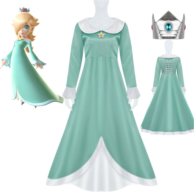 [All Sizes In Stock] Super Mario:Costume Peach Princess Outfits Halloween Carnival Party Cosplay Costume