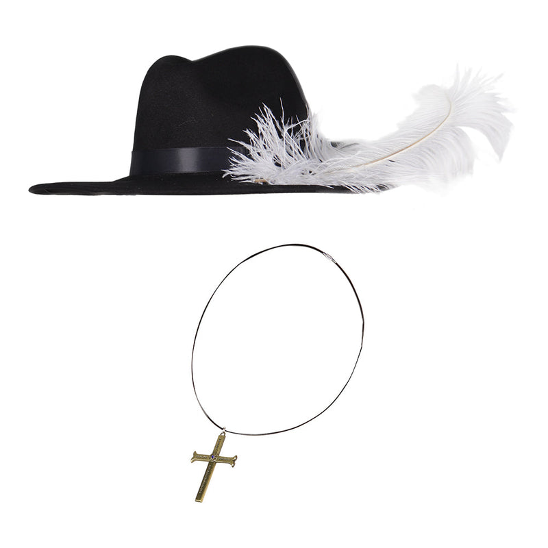 One Piece:Hat Eagle Eye Cross Necklace Hat Halloween Carnival Accessories Proop