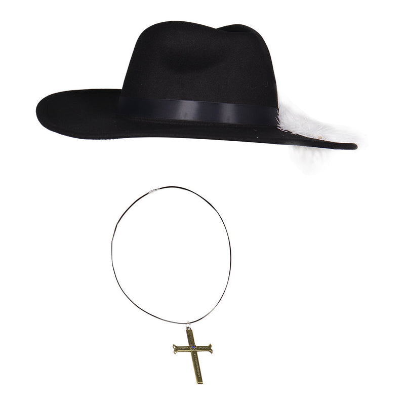 One Piece:Hat Eagle Eye Cross Necklace Hat Halloween Carnival Accessories Proop