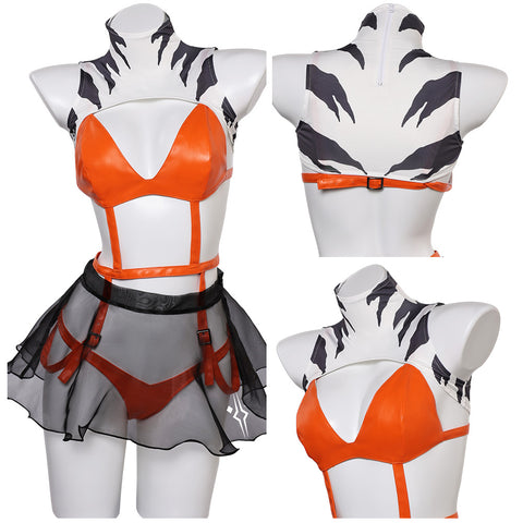 TV Ahsoka 2023 Ahsoka Sexy Orange Lingerie Cosplay Costume Outfits Halloween Carnival Suit