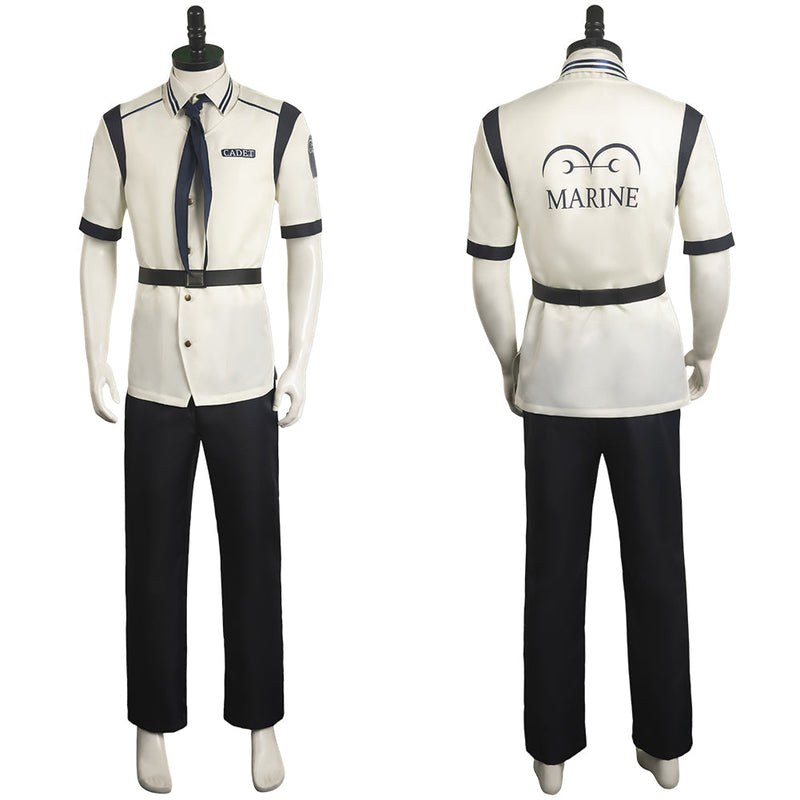 One Piece:Costume Marines Short Sleeved Outfits Uniform Halloween Carnival Cosplay Costume