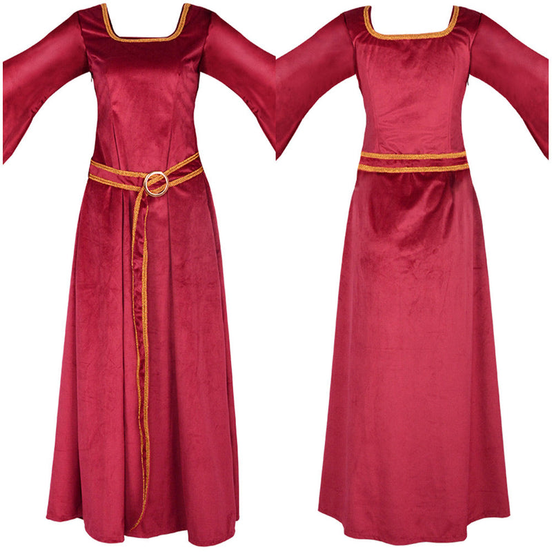 [Full In Stock] Tangled:Costume Villain Mama Gothel the Witch Adult Female Red Dress Party Carnival Halloween Cosplay Costume