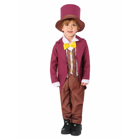 SeeCosplay Wonka Movie Wonka Costume Kids Children Purple Outfit Party Carnival Halloween Cosplay Costume